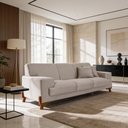 Ver imagem 1 de Sofá Milão 3 Lugares Fixo 209cm Cinza Claro Linho Casa Imperial