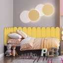 Ver imagem 1 de Kit 12 Placas Cabeceira Nuvem Estofada para Cama Box - Módulo 20 Cm X 60 Cm:amarelo