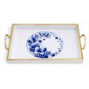 Ver imagem 3 de Bandeja Decorativa Branco com Detalhes Azul 30x45cm