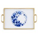 Ver imagem 1 de Bandeja Decorativa Branco com Detalhes Azul 30x45cm