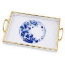 Ver imagem 4 de Bandeja Decorativa Branco com Detalhes Azul 30x45cm