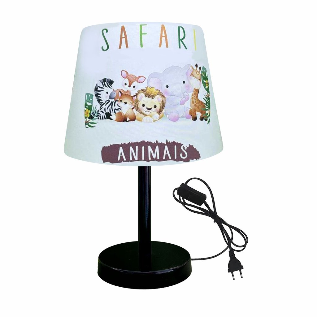 1478-prt-abajur Luminaria Infantil 15x20 Safari Coroa