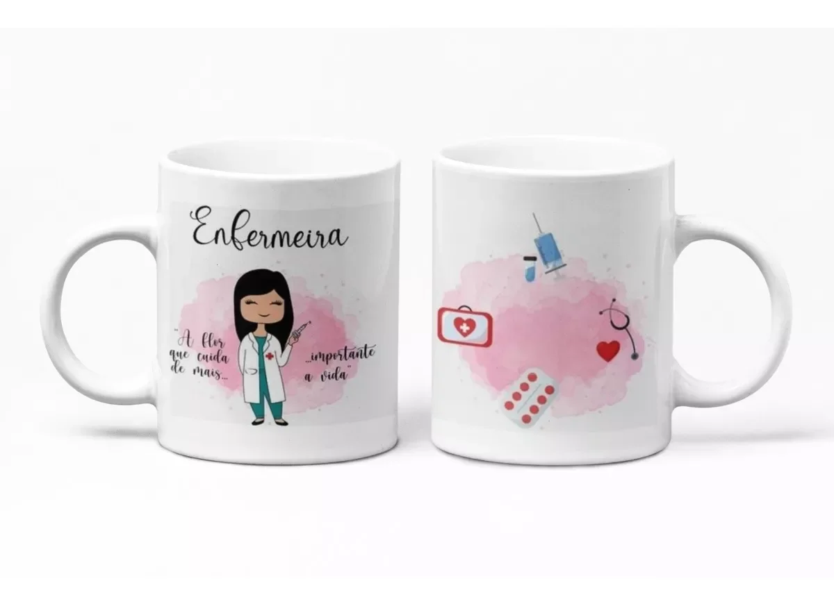 Caneca Personalizada Profissão Feminina Enfermeira - 1