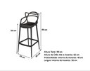 Ver imagem 2 de Banqueta Média Masters Allegra - 66 Cm - Preto