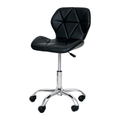 Cadeira Office Eiffel Slim com Estofado de Couro Sintético Preta Blush