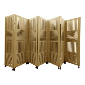 Biombo Divisor Ambiente Rj 7 Folhas C/ 14 Rodízios