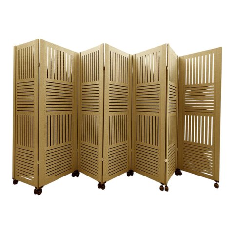 Biombo Divisor Ambiente Rj 7 Folhas C/ 14 Rodízios