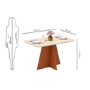 Ver imagem 6 de Mesa de Jantar Retangular Tampo de Vidro 120x90 Dj Móveis Siena Freijó Off White