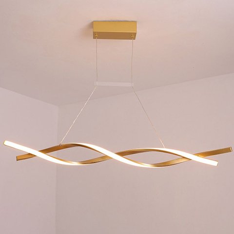 Pendente Infinity Dourado 100cm LED 46W 3200K Bivolt PARIS LUZ