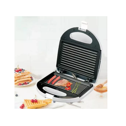 Grill e Sanduicheira 2 Sanduiches Elétrica Com Alça Gourmet Antiaderente Bak 110v - 3