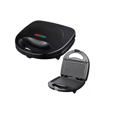 Grill e Sanduicheira 2 Sanduiches Elétrica Com Alça Gourmet Antiaderente Bak 110v