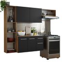 Ver imagem 3 de Armário de Cozinha Compacta 180cm Rustic/Preto Easy Madesa