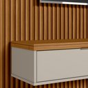 Ver imagem 7 de Painel Ripado Para TV 75 Pol Slats e Bancada Lisa 297x250cm L05 Nature Off White - Lyam Decor Slats