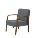 Ver imagem 1 de Poltrona Decorativa 1 Lugar Jade Braço Madeira D Salla Suede Grafite