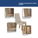Ver imagem 6 de Mesa de Jantar Aurora 180x90cm Vidro 25 mm Cinamomo Off White com Kit 6 Cadeiras Veludo Bege -