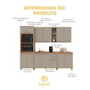 Ver imagem 5 de Armário de Cozinha Modulada Completa Fidelitá Berlim 5 Peças 270cm 12 Portas 2 Gavetas com Tampo