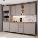 Ver imagem 1 de Armário de Cozinha Modulada Completa Fidelitá Berlim 5 Peças 270cm 12 Portas 2 Gavetas com Tampo
