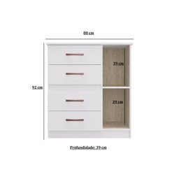 Cômoda 1 Porta 4 Gavetas Caribe  - 3