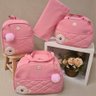 Bolsa maternidade bebê kit 4 peças Urso Rosa impermeável - 2