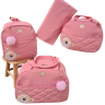 Bolsa maternidade bebê kit 4 peças Urso Rosa impermeável - 1