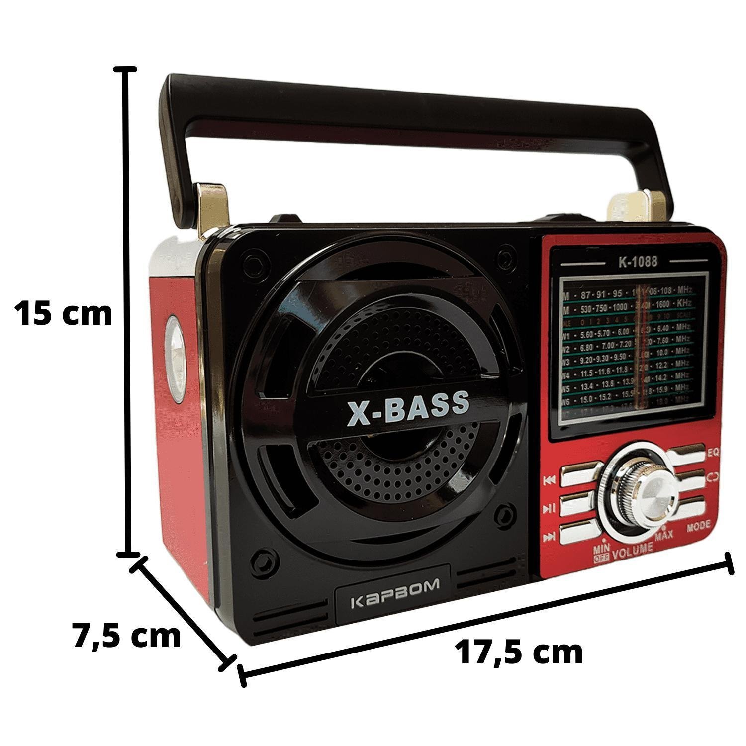Kit 3 Radio Caixa De Som Retro Portatil Am Fm Usb Sd Recarregavel A ...