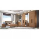 Ver imagem 4 de Guarda Roupa Casal Rizon 6 Portas de Bater 6 Gavetas MDF com Espelho Cumaru Móveis Novo Horizonte