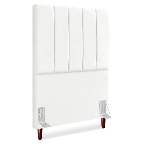 Cabeceira Solteiro 100 Cm com Frame Carla Suede Branco Artte