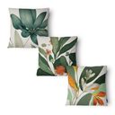 Ver imagem 4 de Kit 3 Capas de Almofada 43x43cm Microfibra Floral Botânico Natural