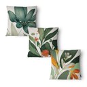 Ver imagem 4 de Kit 3 Capas de Almofada 43x43cm Microfibra Floral Botânico Natural