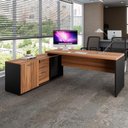 Ver imagem 1 de Mesa Dinâmica 1,50m C/ Armário e Cx de Tomadas Pés Painel F5