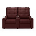 Ver imagem 2 de Poltrona do Papai Reclinável Sala de Cinema Movie 2 Lugares Manual Baú USB Veludo Vinho G23 Gran Bel