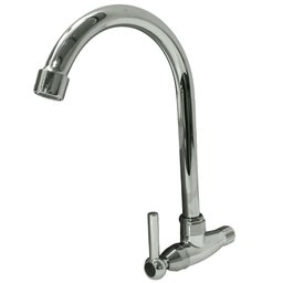 Torneira de Cozinha para Parede Cromada 1/2 Bica Móvel Prata - 1