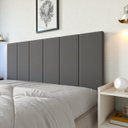 Ver imagem 3 de Cabeceira Cama Queen Estofada Dobrável 160cm Lisa Painel Suspenso Box:cinza