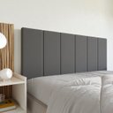 Ver imagem 1 de Cabeceira Cama Queen Estofada Dobrável 160cm Lisa Painel Suspenso Box:cinza
