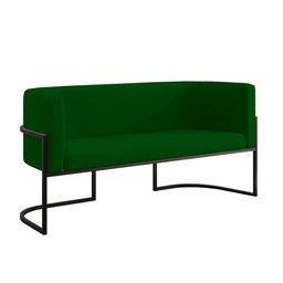 Sofá Namoradeira 2 Lugares Moderna Base Metal Black – Balaqui Cor:verde - 1