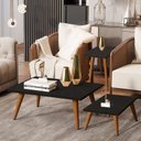 Ver imagem 2 de Trio de Mesas de Centro, Apoio e Lateral Pé Palito - Preto