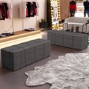 Ver imagem 6 de Puff Decorativo Living Sala de Estar 195 Cm Roma W01 Linho Cinza Escuro - lyam