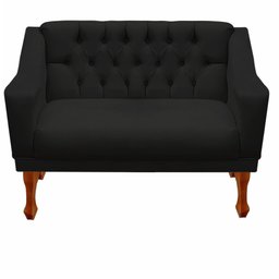 Jogo de Sofá Namoradeira + 02 Poltronas para Escritorio Recepção Grecia - Suede Preto - 3