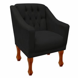 Jogo de Sofá Namoradeira + 02 Poltronas para Escritorio Recepção Grecia - Suede Preto - 4