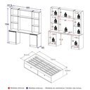 Ver imagem 5 de Conjunto de Quarto MCR45370 6 Portas sem Gavetas MDP Branco Multimóveis