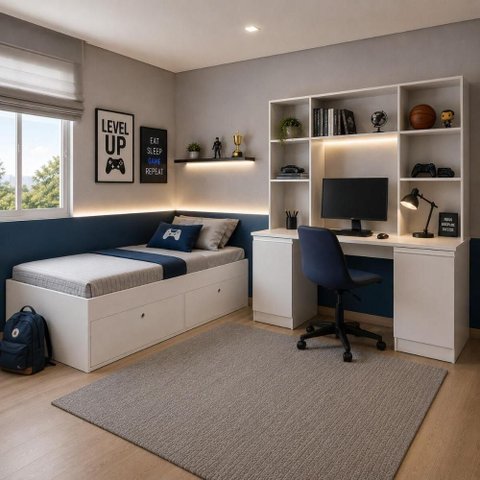 Conjunto de Quarto MCR45370 6 Portas sem Gavetas MDP Branco Multimóveis