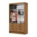 Ver imagem 4 de Guarda-Roupa 02 Portas de Correr com Espelho 06 Gavetas Sevilha Branco/Cinamomo