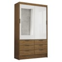 Ver imagem 2 de Guarda-Roupa 02 Portas de Correr com Espelho 06 Gavetas Sevilha Branco/Cinamomo