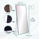 Ver imagem 6 de Espelho Grande Corpo Inteiro Retangular com Moldura em Alumínio Preta Decorativo 170x70