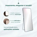 Ver mais imagens de Espelho Grande Corpo Inteiro Retangular com Moldura em Alumínio Preta Decorativo 170x70