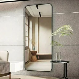 Espelho Grande Corpo Inteiro Retangular com Moldura em Alumínio Preta Decorativo 170x70 - 2 Espelho Grande Corpo Inteiro Retangular com Moldura em Alumínio Preta Decorativo 170x70 - 2