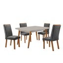 Ver imagem 1 de Mesa de Jantar Copper 120cm Madeira Tampo Vidro Canto Copo com 4 Cadeiras Lira