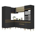 Ver imagem 1 de Armário de Cozinha Completa de Canto Veneza Multimóveis V2049 Preto/Dourado