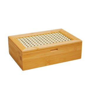 Caixa para Chá e Especiarias Bambu e Palhinha - Mimo Style 10107 Bm24029