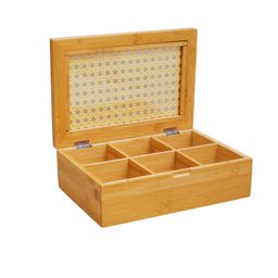 Caixa para Chá e Especiarias Bambu e Palhinha - Mimo Style 10107 Bm24029 - 2